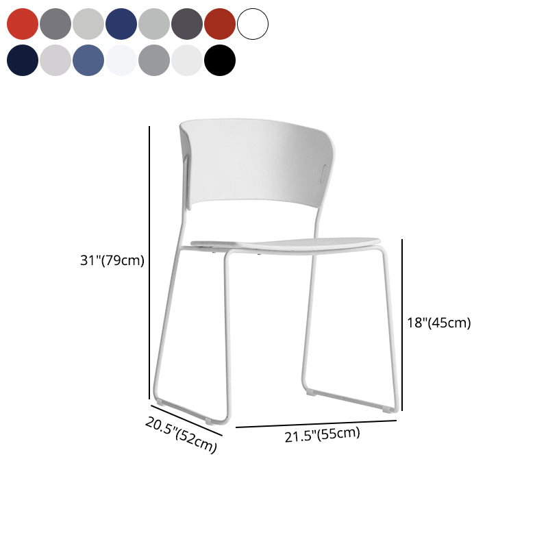 Chaise de salle à manger en métal de style contemporain Chaise de salle à manger sans accoudoirs (Ensemble de 2)