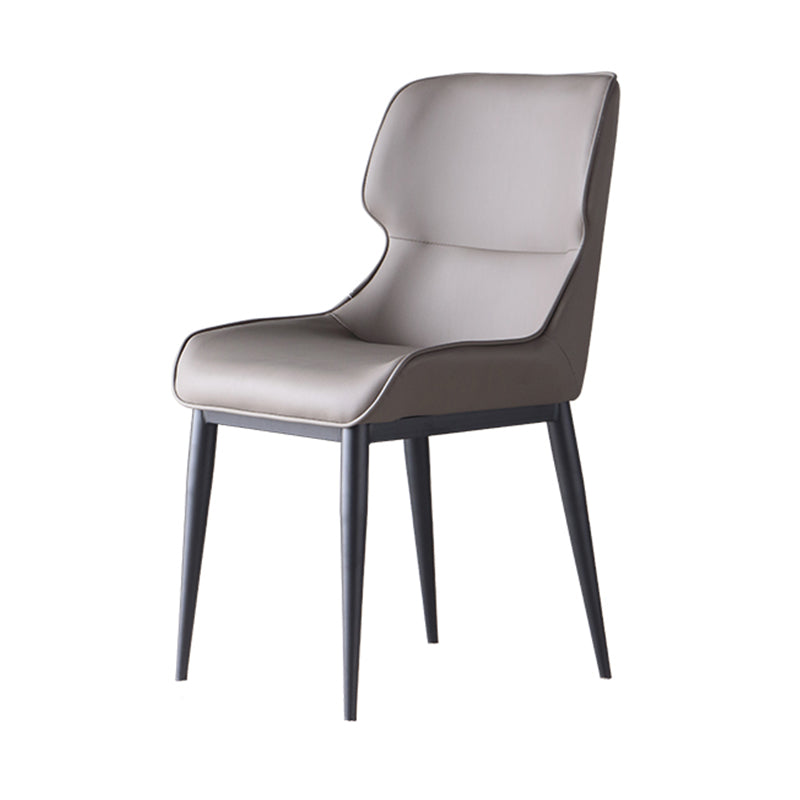Contemporary Leather Side Chair Matte Finish Wingback Dining Chair (Set of 2)