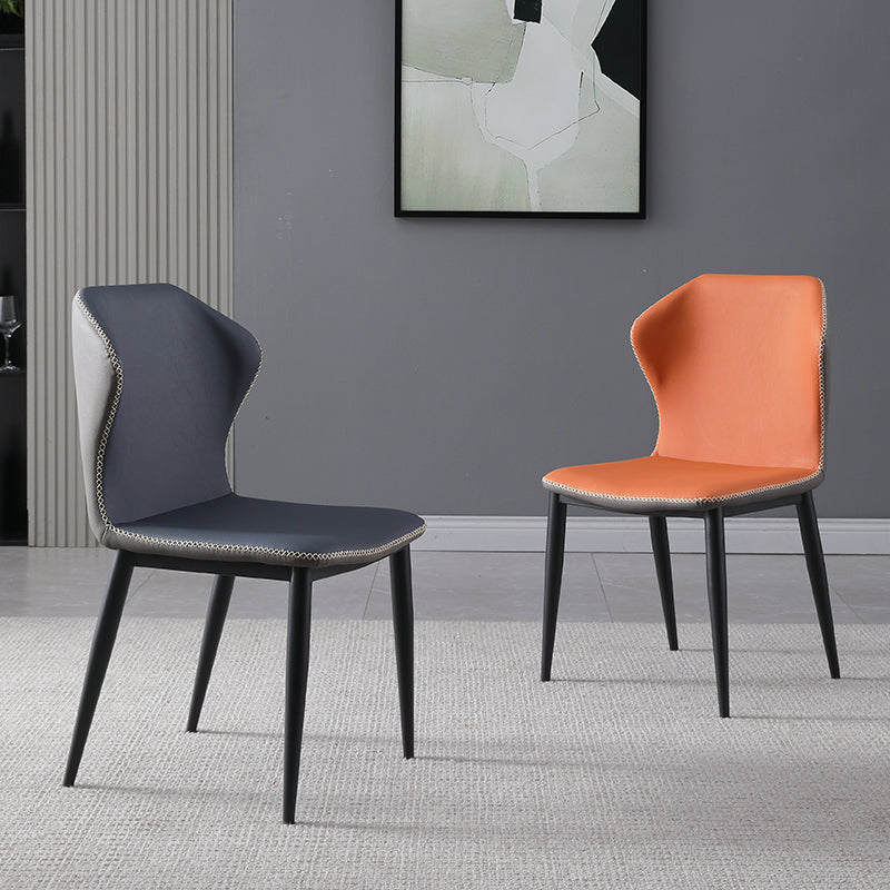 Industrial Metal Dining Room Chairs Armless Wingback Side Chair (Set of 2)