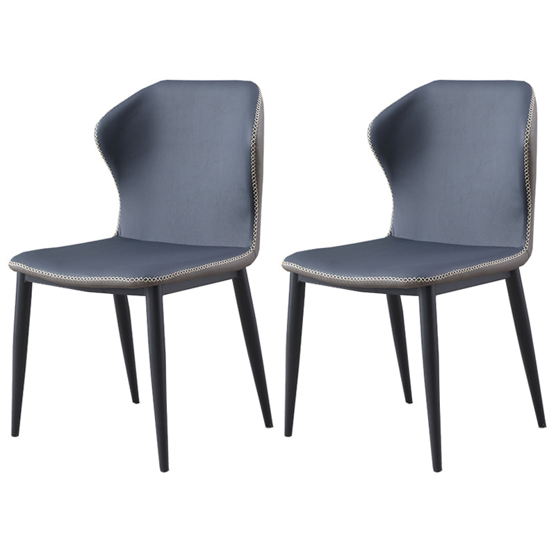 Industrial Metal Dining Room Chairs Armless Wingback Side Chair (Set of 2)