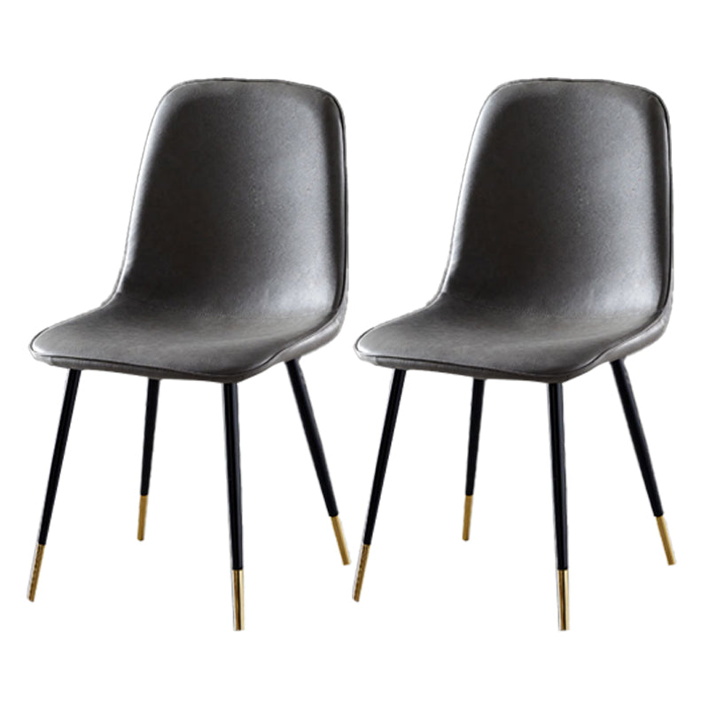 Chaises de salle à manger en métal de Style nordique, chaises latérales sans bras à dossier solide pour la cuisine