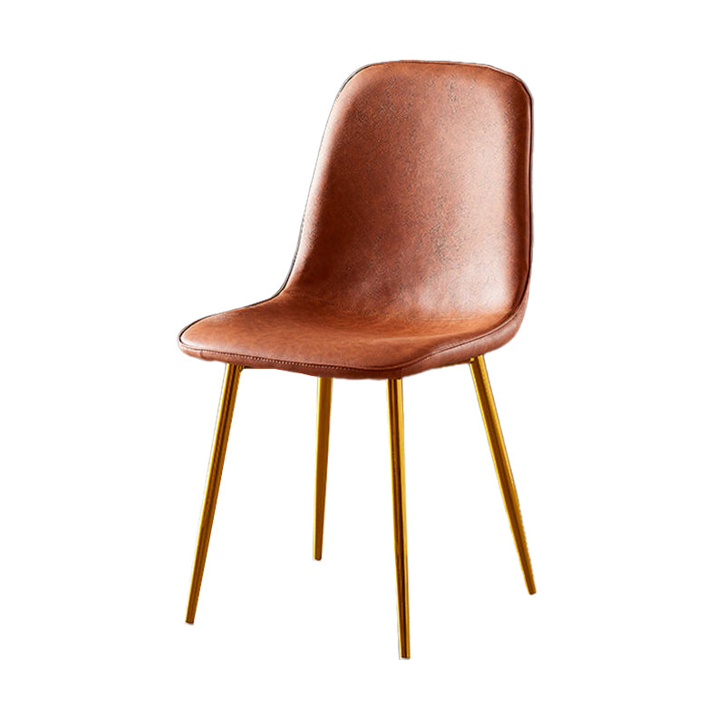 Chaises de salle à manger en métal de Style nordique, chaises latérales sans bras à dossier solide pour la cuisine
