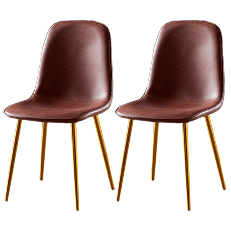 Chaises de salle à manger en métal de Style nordique, chaises latérales sans bras à dossier solide pour la cuisine