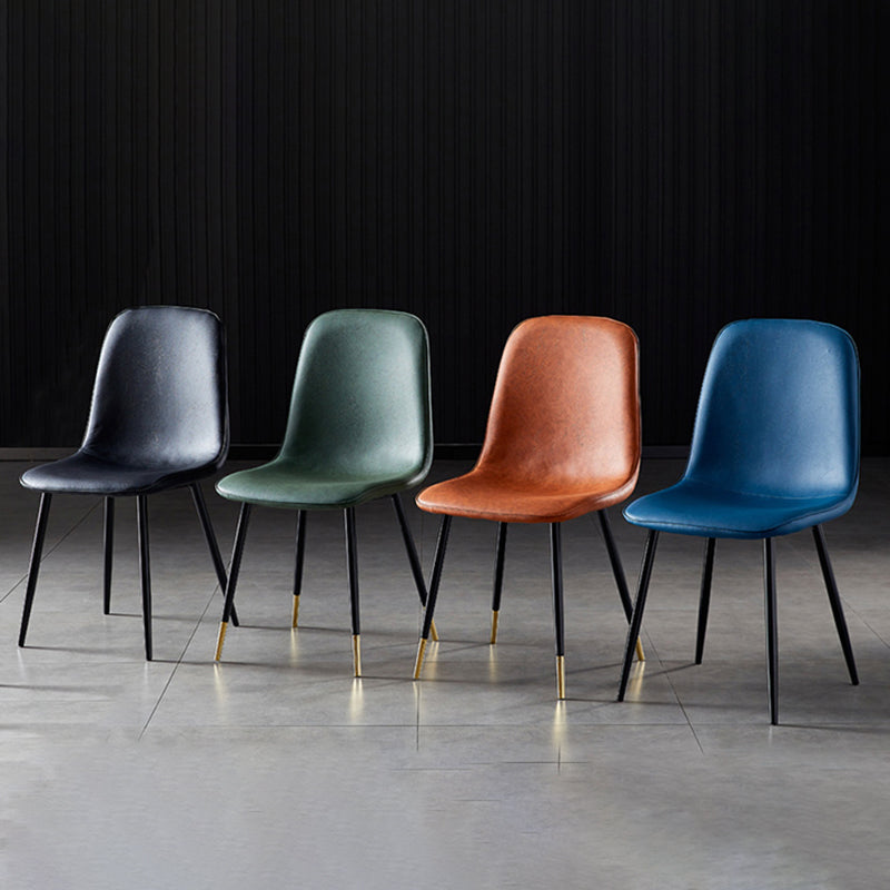 Chaises de salle à manger en métal de Style nordique, chaises latérales sans bras à dossier solide pour la cuisine