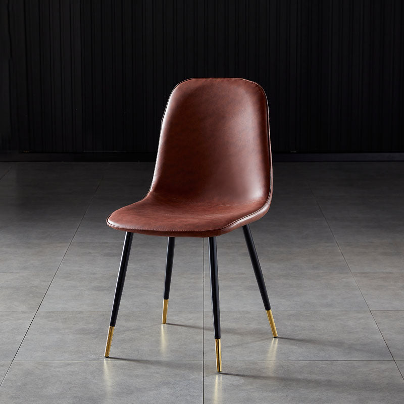 Chaises de salle à manger en métal de Style nordique, chaises latérales sans bras à dossier solide pour la cuisine