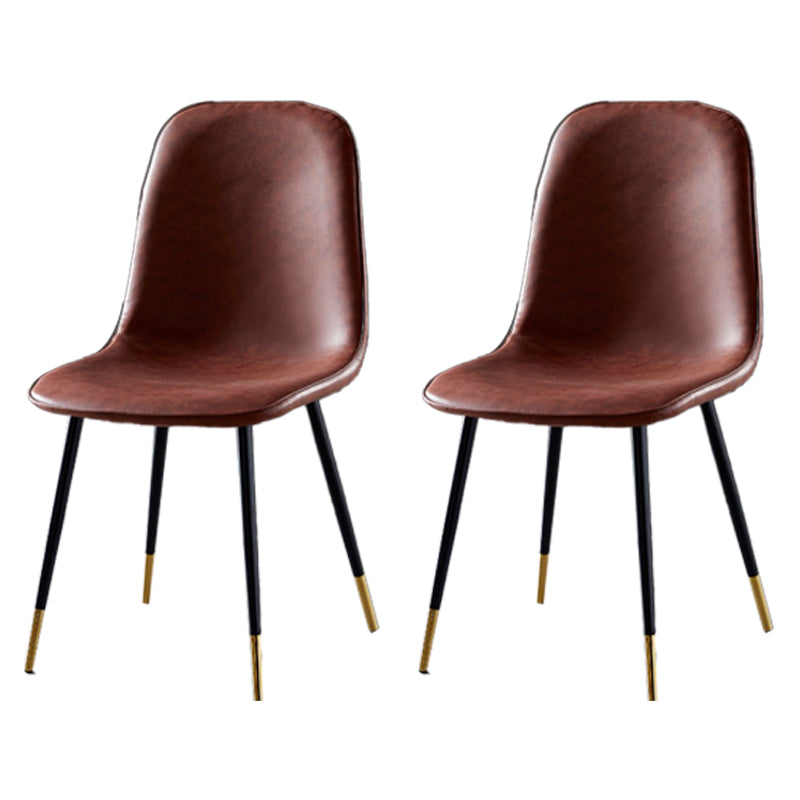 Chaises de salle à manger en métal de Style nordique, chaises latérales sans bras à dossier solide pour la cuisine