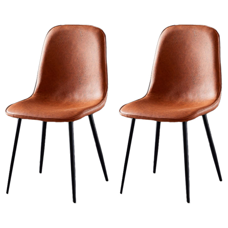 Chaises de salle à manger en métal de Style nordique, chaises latérales sans bras à dossier solide pour la cuisine