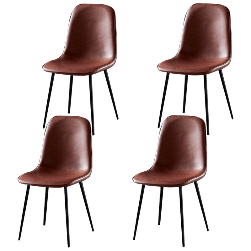 Chaises de salle à manger en métal de Style nordique, chaises latérales sans bras à dossier solide pour la cuisine