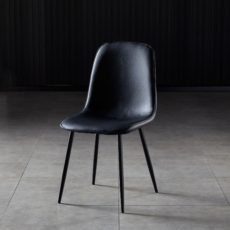 Chaises de salle à manger en métal de Style nordique, chaises latérales sans bras à dossier solide pour la cuisine