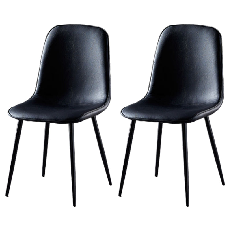Chaises de salle à manger en métal de Style nordique, chaises latérales sans bras à dossier solide pour la cuisine