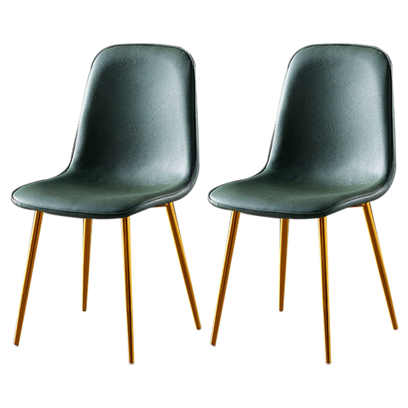 Chaises de salle à manger en métal de Style nordique, chaises latérales sans bras à dossier solide pour la cuisine