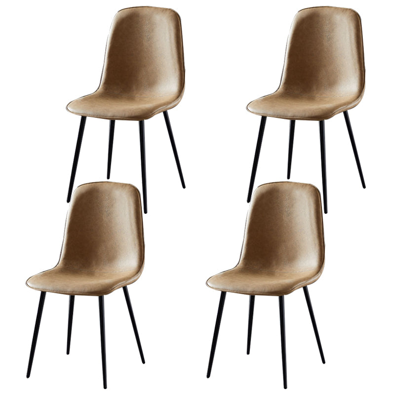 Chaises de salle à manger en métal de Style nordique, chaises latérales sans bras à dossier solide pour la cuisine