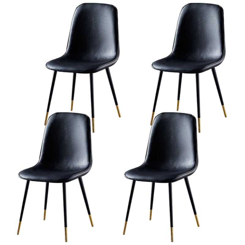 Chaises de salle à manger en métal de Style nordique, chaises latérales sans bras à dossier solide pour la cuisine