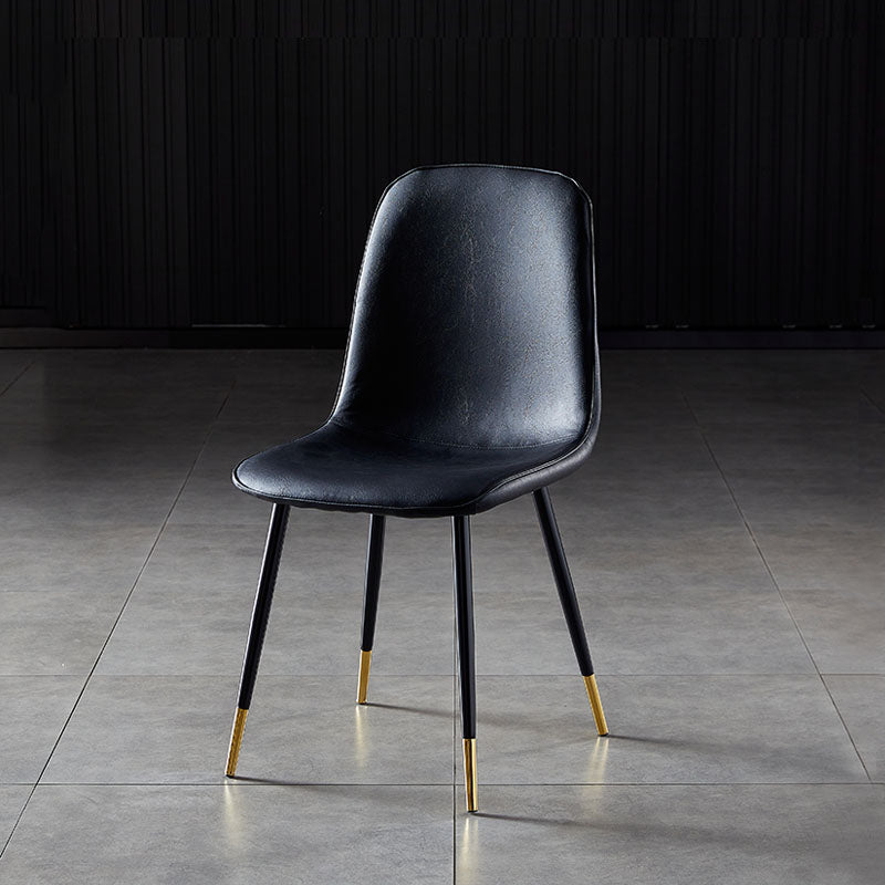 Chaises de salle à manger en métal de Style nordique, chaises latérales sans bras à dossier solide pour la cuisine
