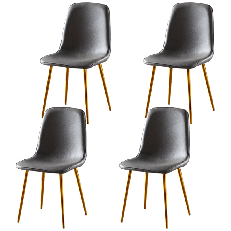 Chaises de salle à manger en métal de Style nordique, chaises latérales sans bras à dossier solide pour la cuisine