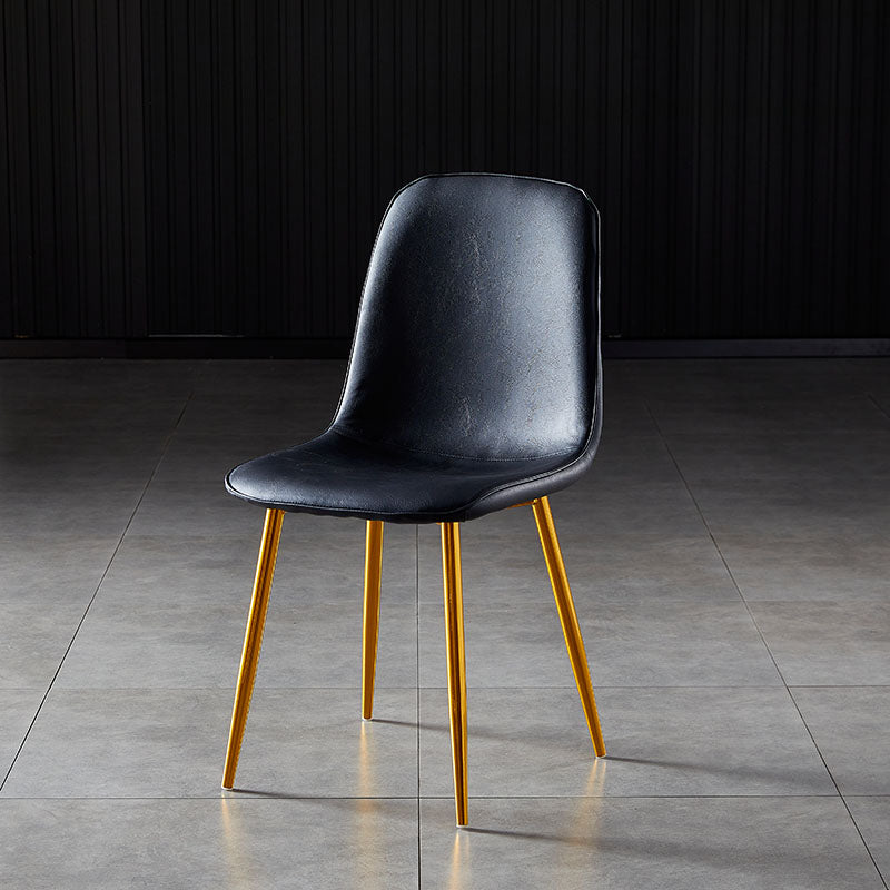 Chaises de salle à manger en métal de Style nordique, chaises latérales sans bras à dossier solide pour la cuisine