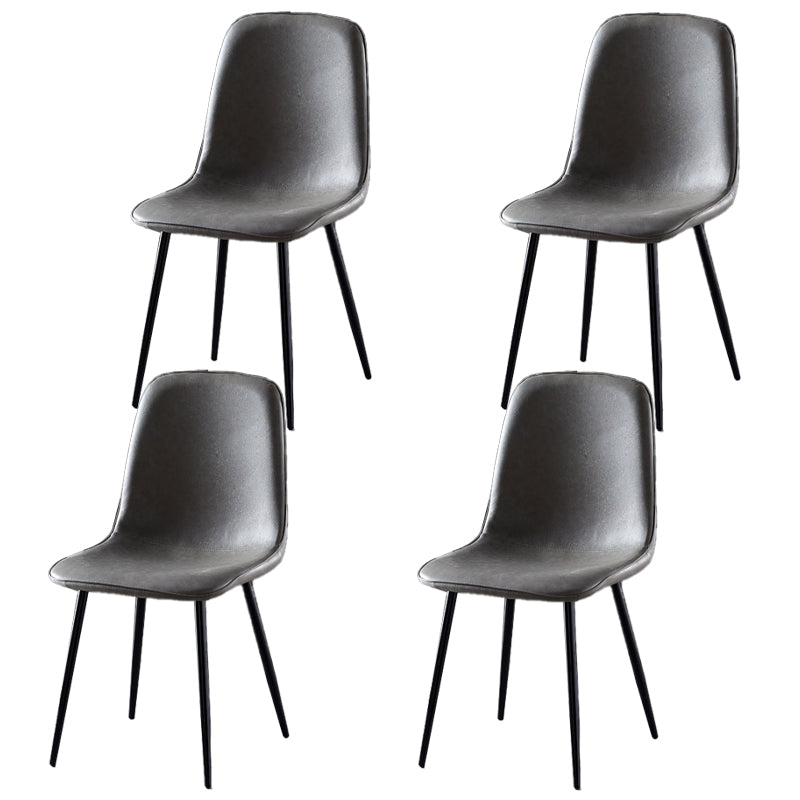 Chaises de salle à manger en métal de Style nordique, chaises latérales sans bras à dossier solide pour la cuisine