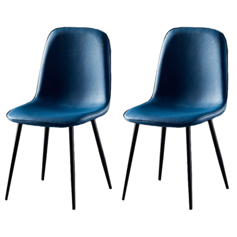 Chaises de salle à manger en métal de Style nordique, chaises latérales sans bras à dossier solide pour la cuisine