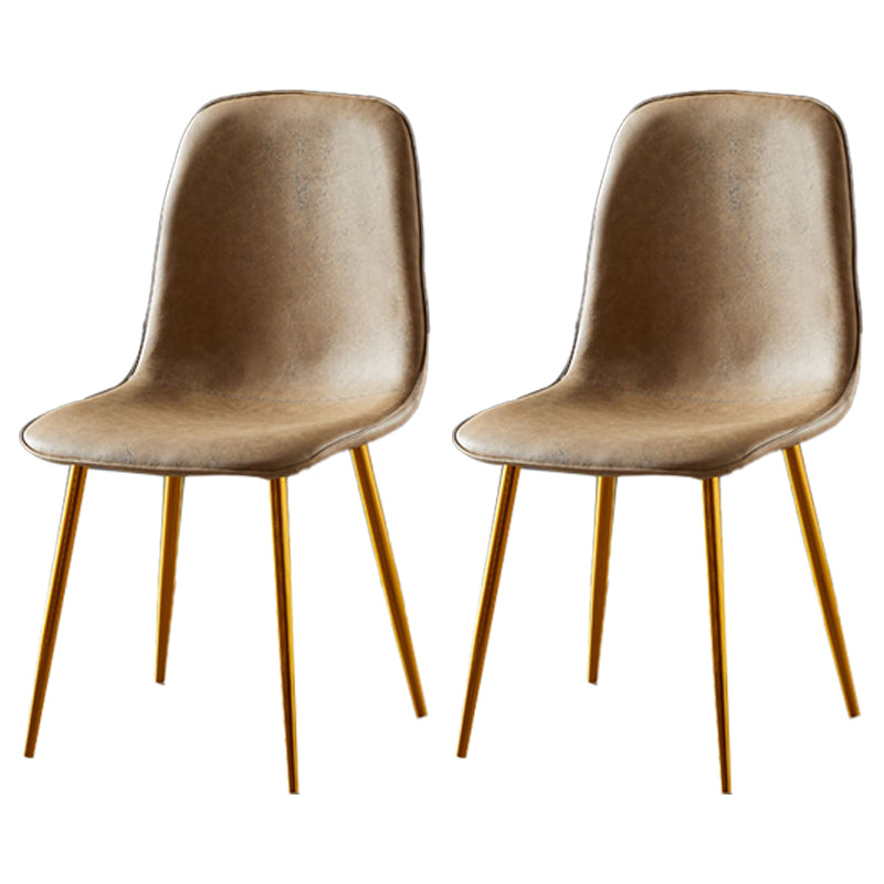 Chaises de salle à manger en métal de Style nordique, chaises latérales sans bras à dossier solide pour la cuisine