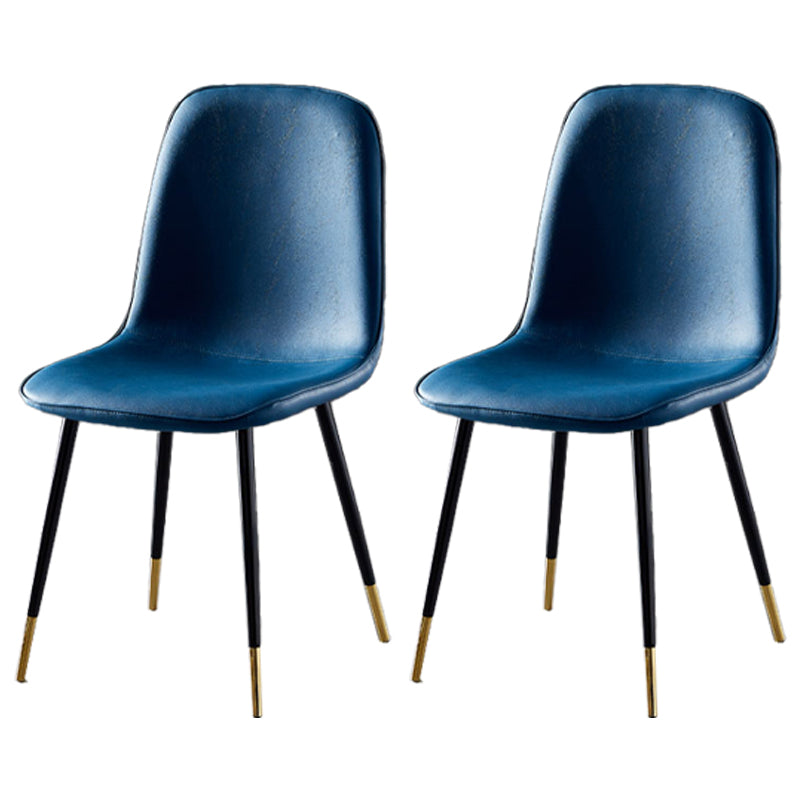 Chaises de salle à manger en métal de Style nordique, chaises latérales sans bras à dossier solide pour la cuisine