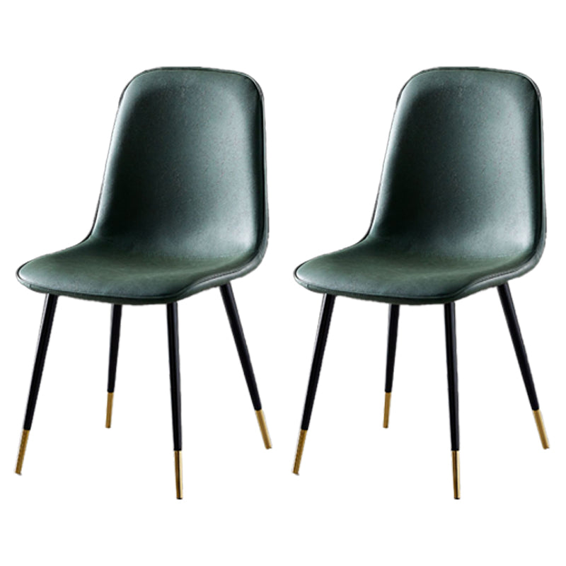 Chaises de salle à manger en métal de Style nordique, chaises latérales sans bras à dossier solide pour la cuisine