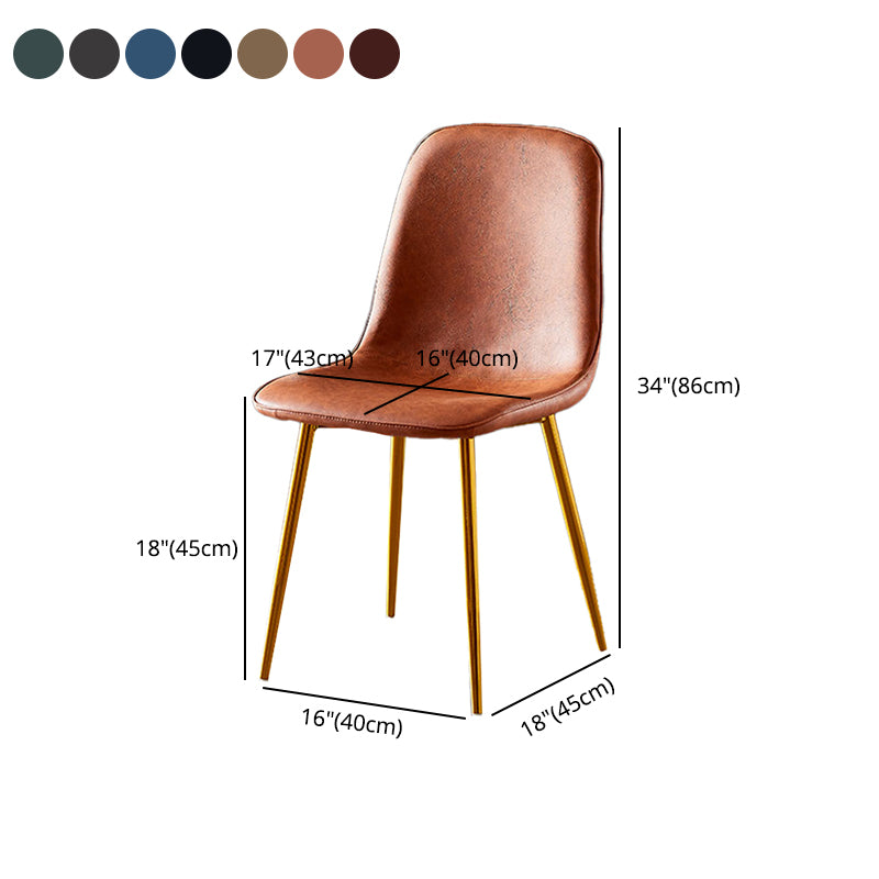 Chaises de salle à manger en métal de Style nordique, chaises latérales sans bras à dossier solide pour la cuisine
