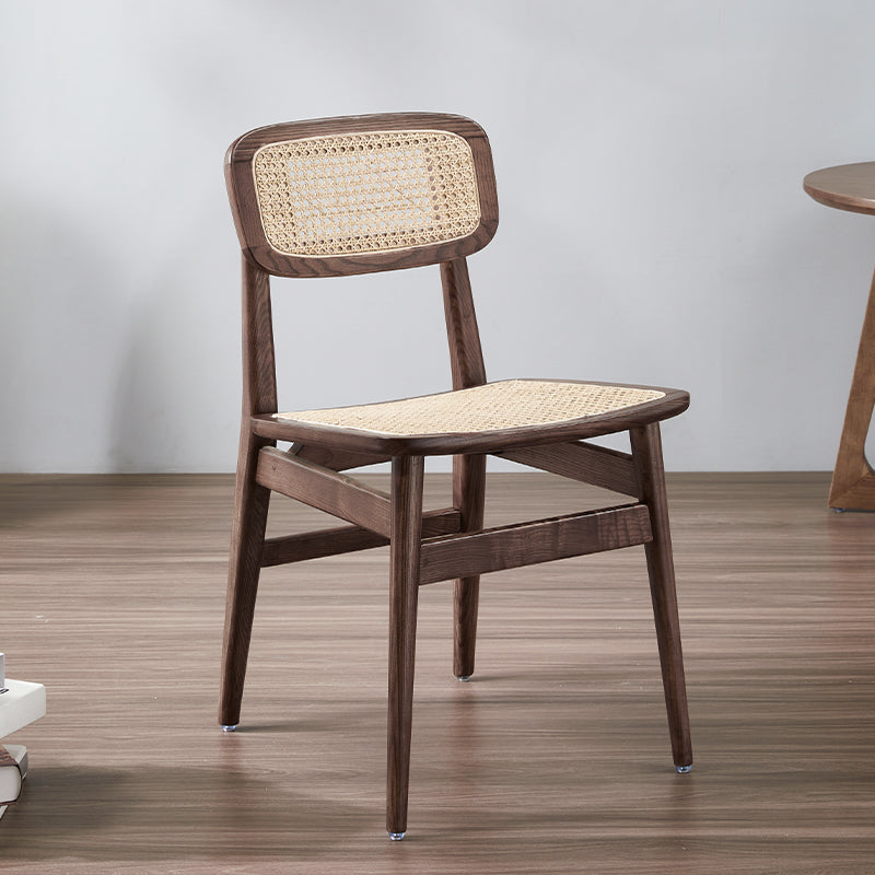 Silla de madera de fresno de estilo tradicional, juego de sillas laterales con respaldo abierto para comedor