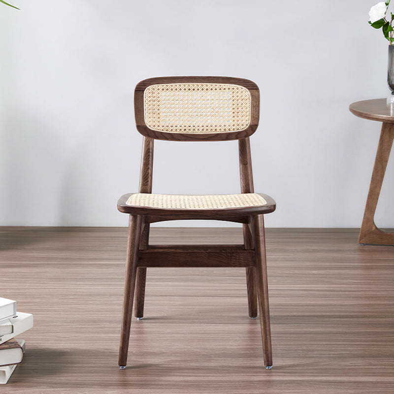 Silla de madera de fresno de estilo tradicional, juego de sillas laterales con respaldo abierto para comedor