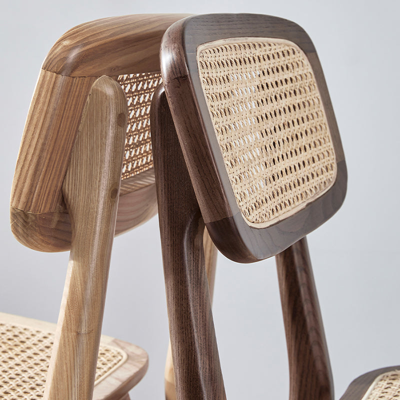 Silla de madera de fresno de estilo tradicional, juego de sillas laterales con respaldo abierto para comedor