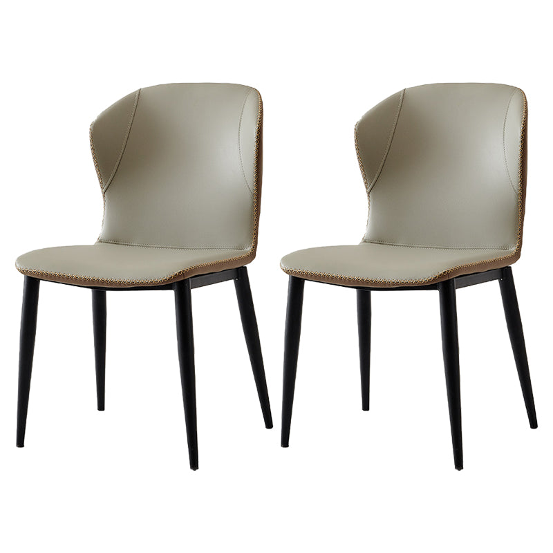 Silla lateral casera industrial Silla de comedor tapizada de metal con respaldo lateral