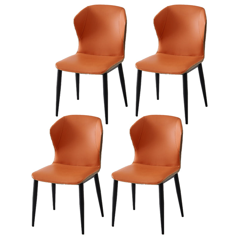 Silla lateral casera industrial Silla de comedor tapizada de metal con respaldo lateral