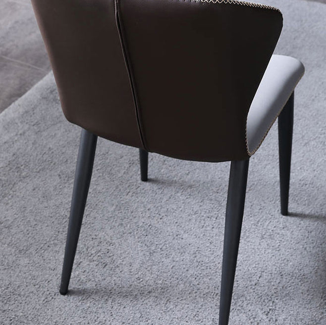 Silla lateral interior industrial Wingback Silla de comedor tapizada de metal