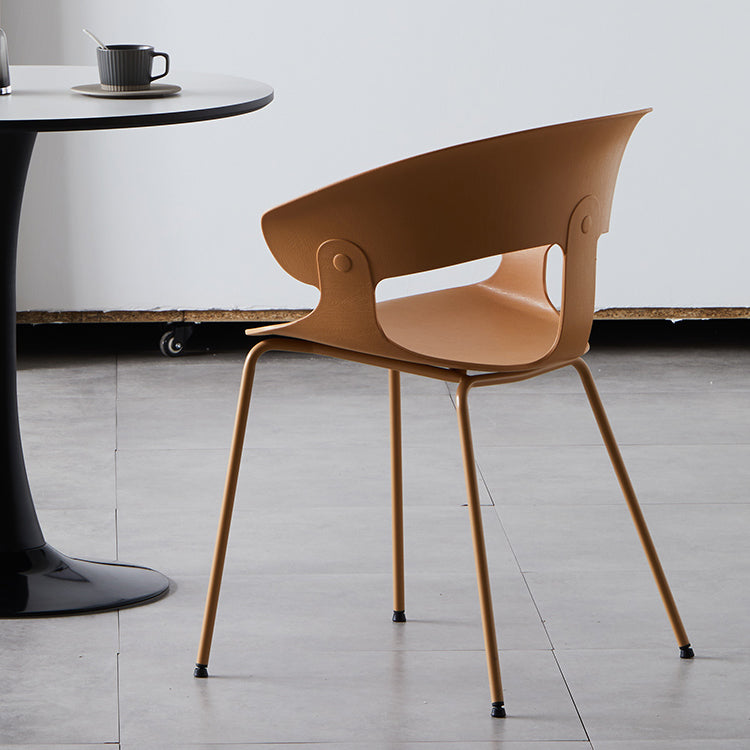 Sillón de comedor de metal industrial, sillas de comedor de plástico para uso en restaurantes
