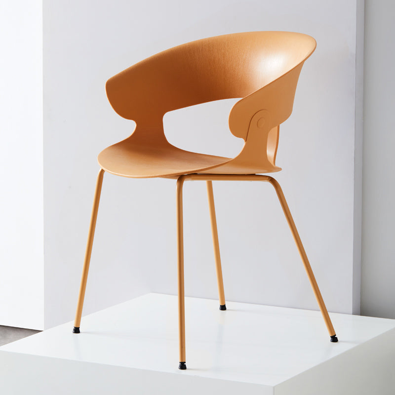 Sillón de comedor de metal industrial, sillas de comedor de plástico para uso en restaurantes