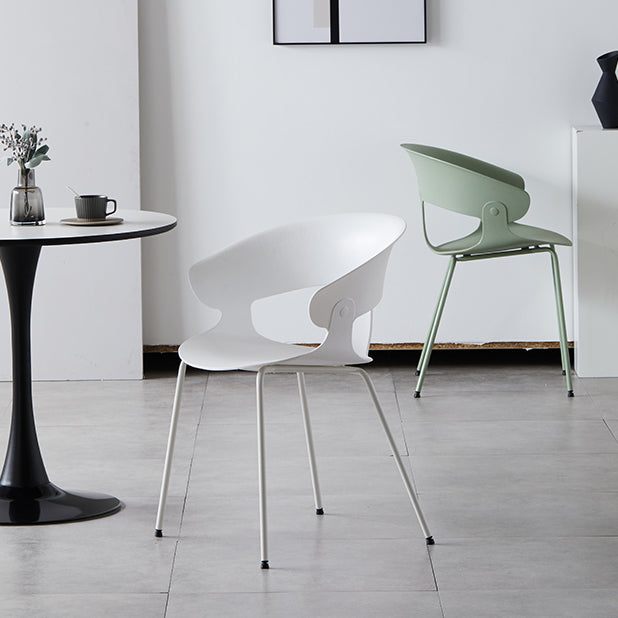 Sillón de comedor de metal industrial, sillas de comedor de plástico para uso en restaurantes