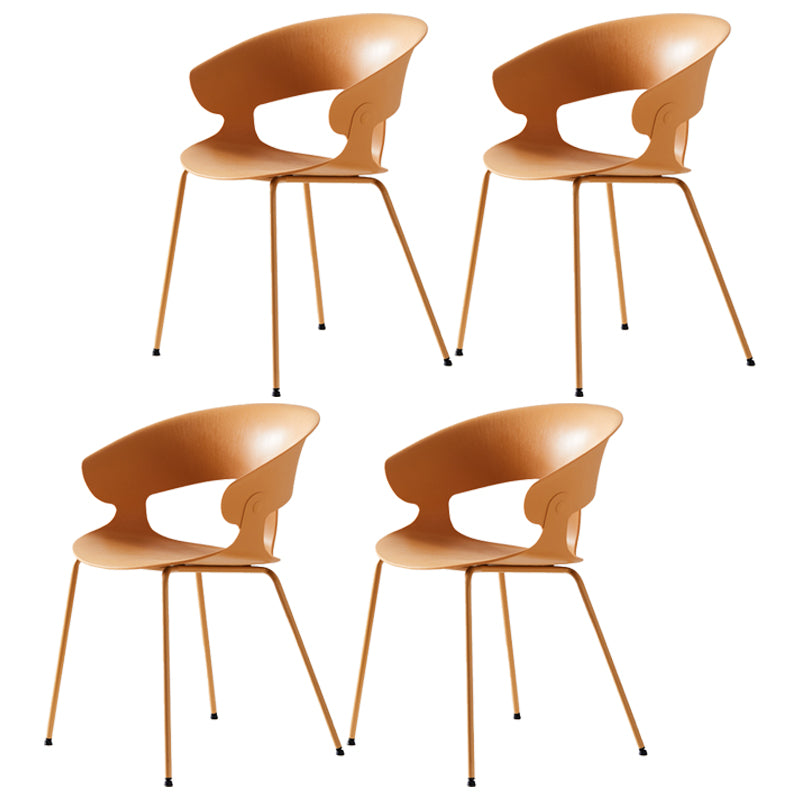 Sillón de comedor de metal industrial, sillas de comedor de plástico para uso en restaurantes
