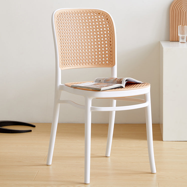 Silla lateral contemporánea interior Silla de comedor plástica con respaldo abierto