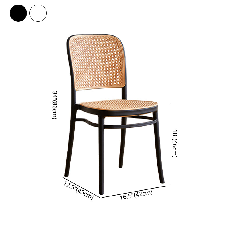 Silla lateral contemporánea interior Silla de comedor plástica con respaldo abierto