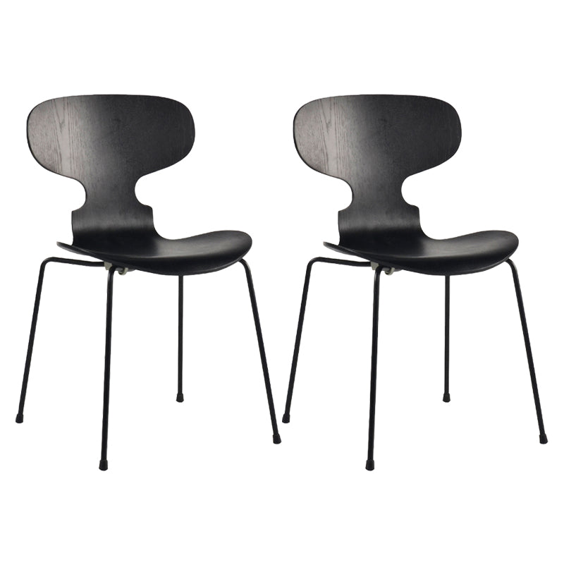 Silla lateral casera contemporánea Silla de comedor tapizada de metal con respaldo sólido