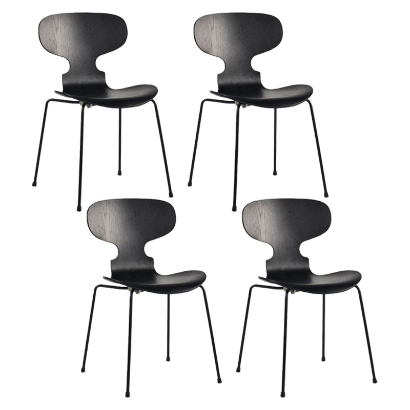 Silla lateral casera contemporánea Silla de comedor tapizada de metal con respaldo sólido