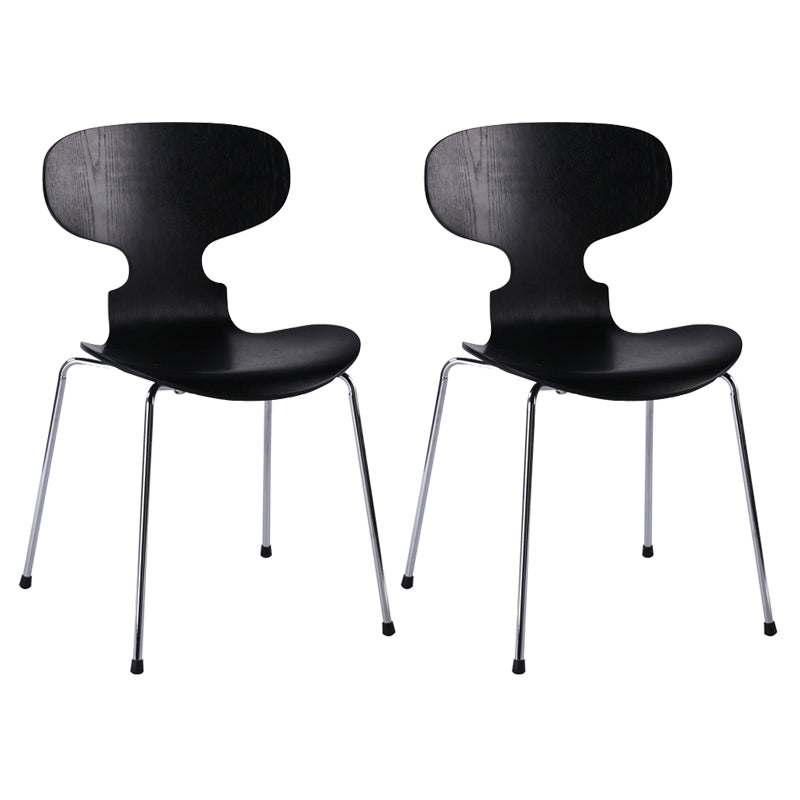 Silla lateral casera contemporánea Silla de comedor tapizada de metal con respaldo sólido