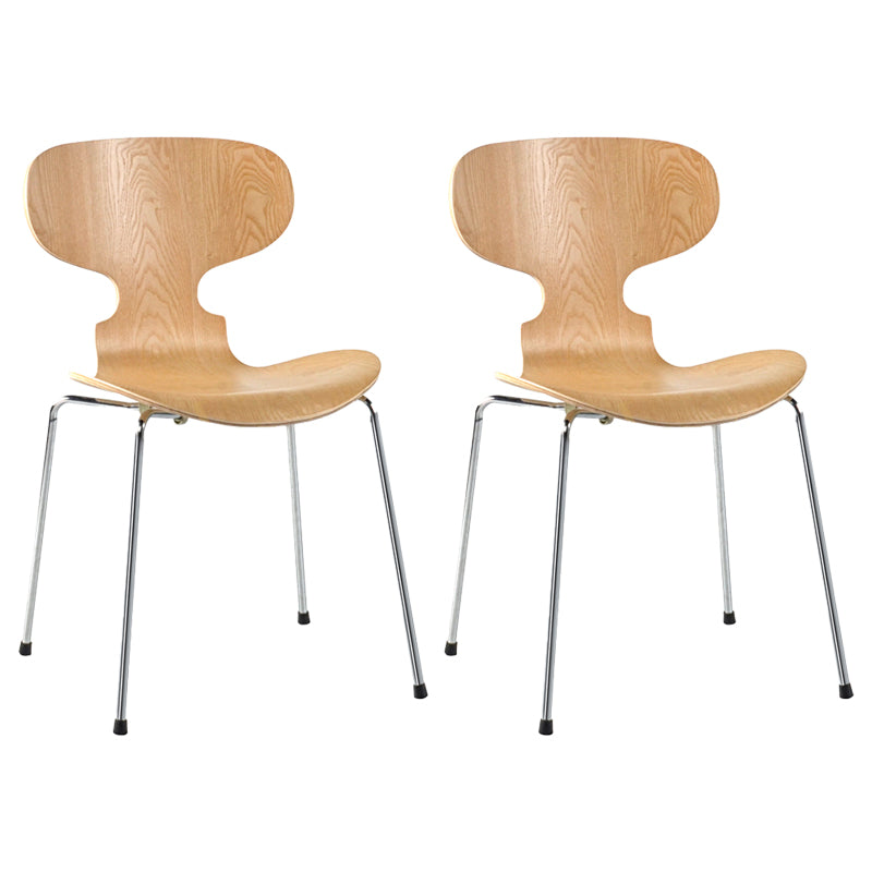 Silla lateral casera contemporánea Silla de comedor tapizada de metal con respaldo sólido
