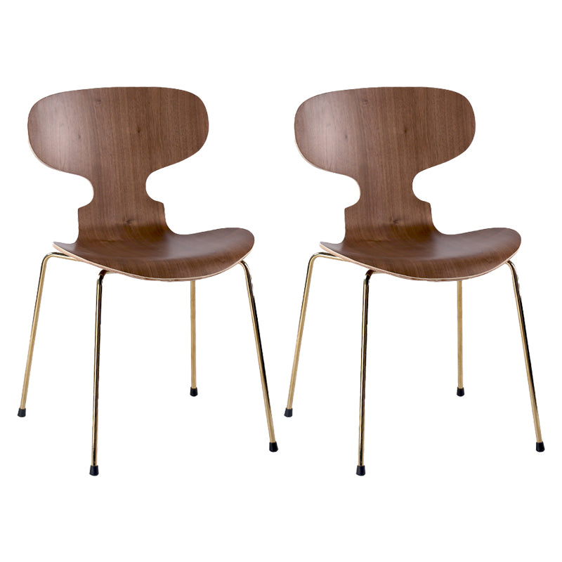 Silla lateral casera contemporánea Silla de comedor tapizada de metal con respaldo sólido
