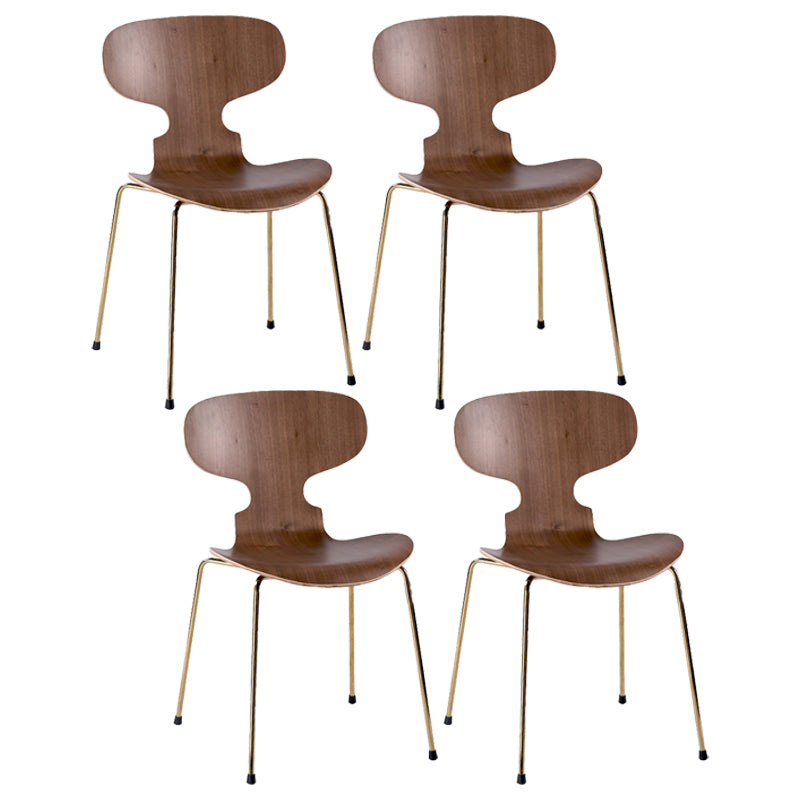 Silla lateral casera contemporánea Silla de comedor tapizada de metal con respaldo sólido
