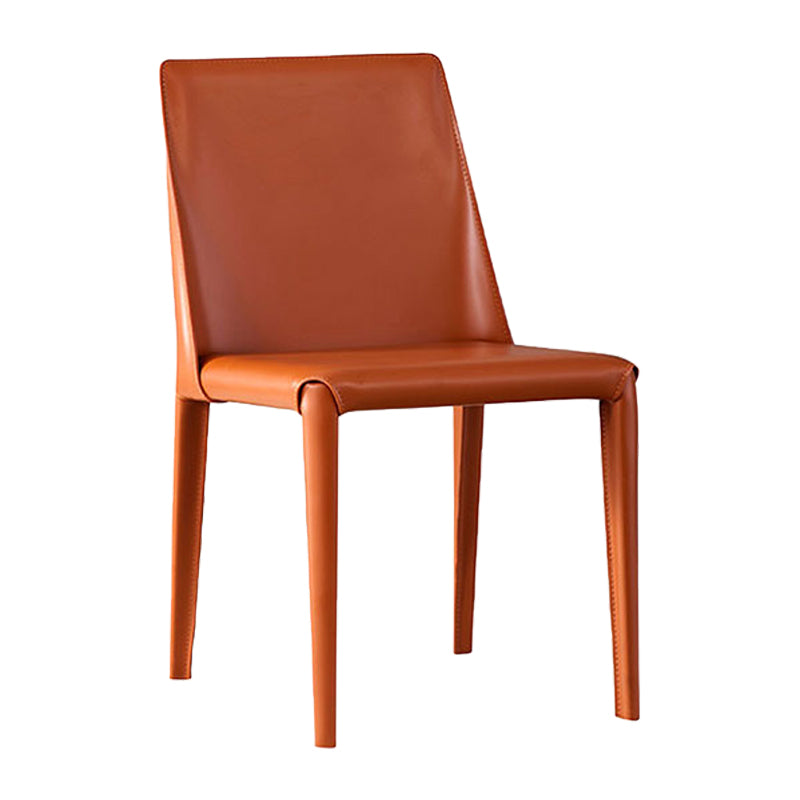 Silla lateral casera de estilo moderno Silla tapizada de metal con respaldo sólido para comedor