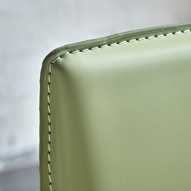Leather Armless Dining Chairs Home Upholstered Side Chairs with Metal Legs