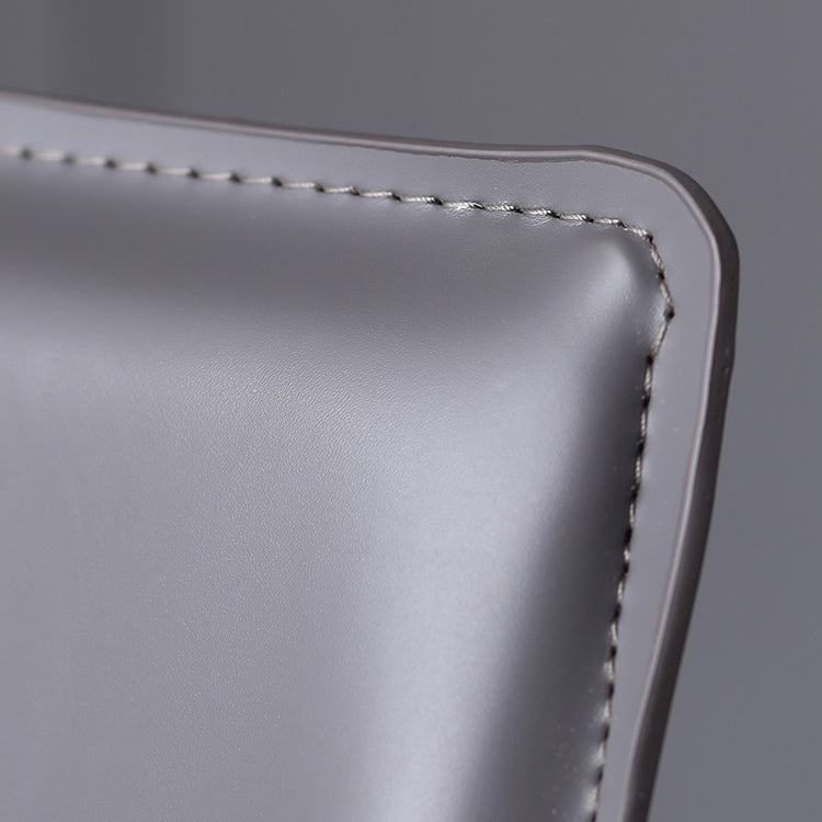 Home Leather Armless Dining Chairs Upholstered Side Chairs with Metal Legs