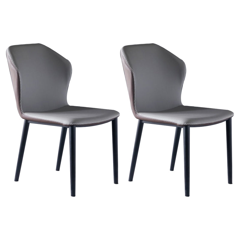 Silla lateral de cuero moderna para restaurante Silla de comedor con respaldo mate y acabado mate