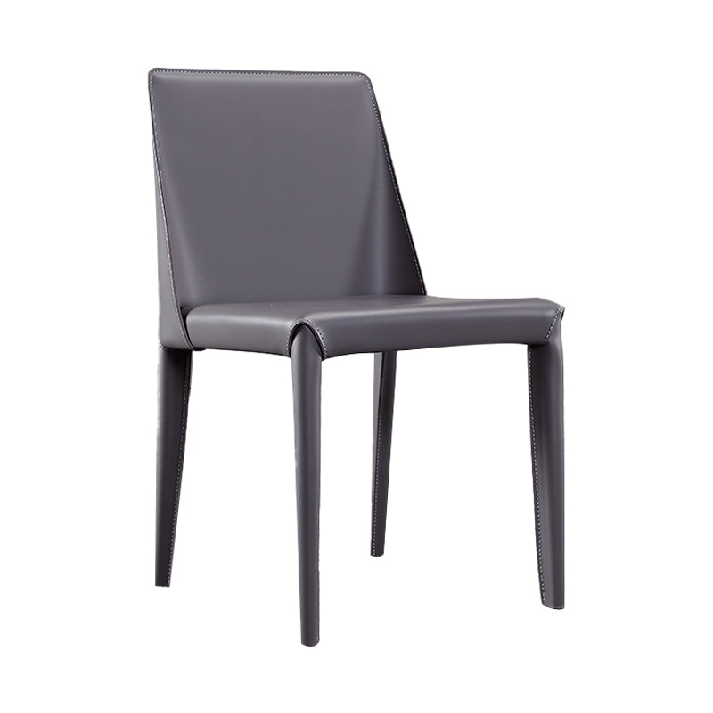 Silla lateral de cuero moderna para restaurante, respaldo sólido, silla sin brazos