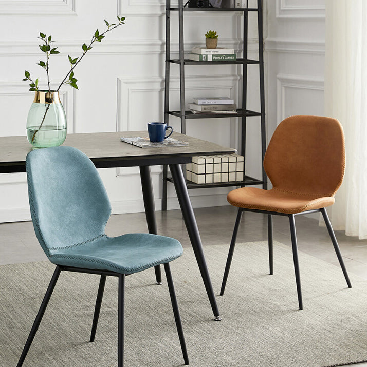 Contemporary Home Upholstered Side Chair Matte Finish Wingback Dining Chair